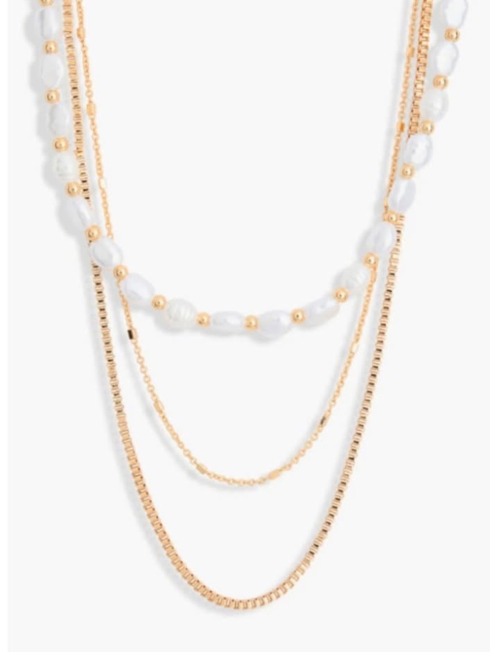 NWOT NORDSTROM RACK Faux Pearl Layered Chain Necklace $49